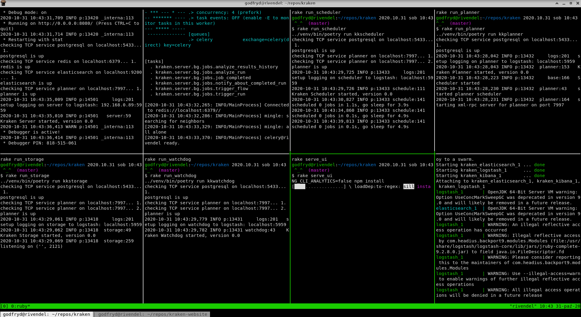 Kraken in Tmux